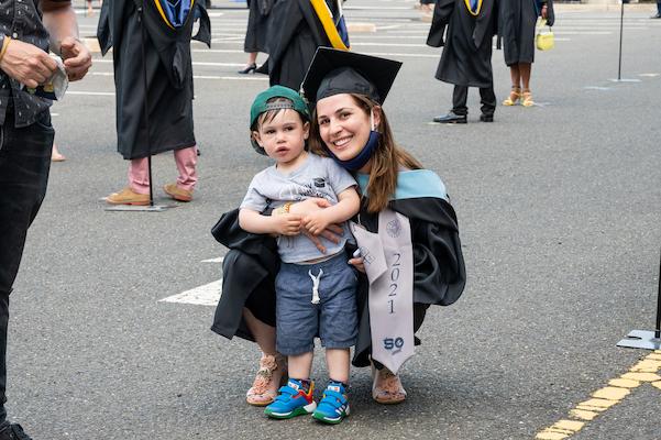 Grad with child 