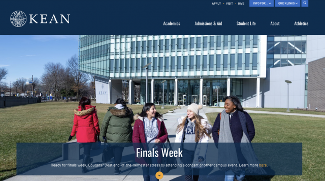 Kean.edu homepage