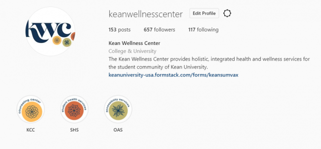 kean wellness instagram