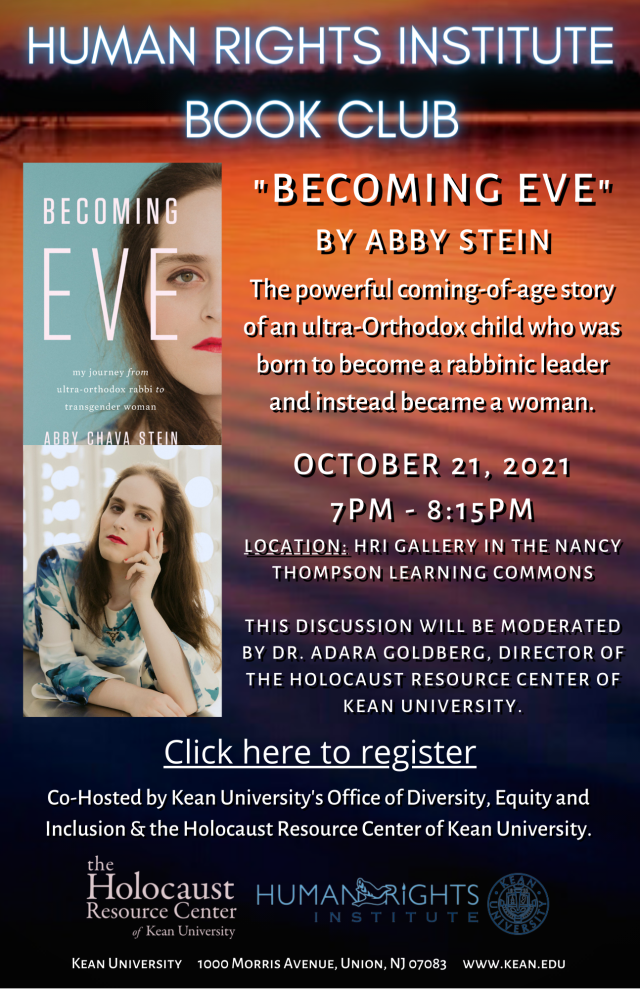Becoming Eve by Abby Stein - HRI Book Club Fall 2021
