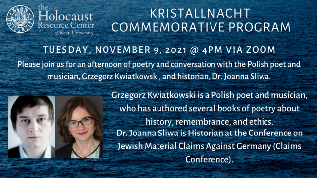 Kristallnacht Commemorative program Flyer November 2021
