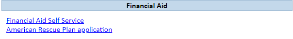 Financial Aid menu