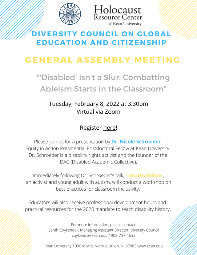 Diversity Council General Assembly Meeting Flyer February 2022