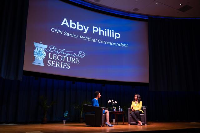 Distinguished lecturer Abby Phillip wide shot