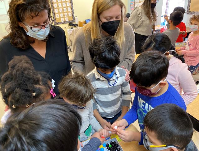 Children in 2-3rd grade learn chemistry at Unity School in Morristown