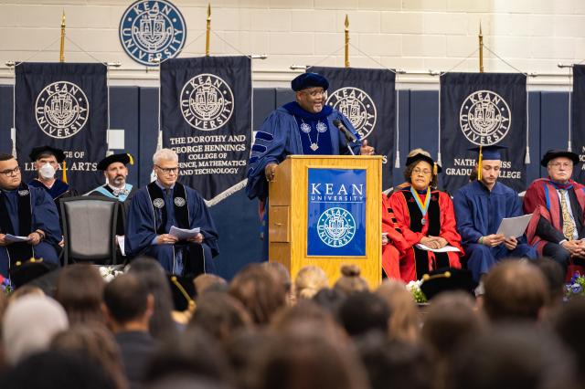 honors convocation president at podium