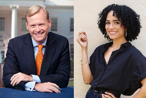 A composite photo with John Dickerson and Lauren Ridloff side by side.