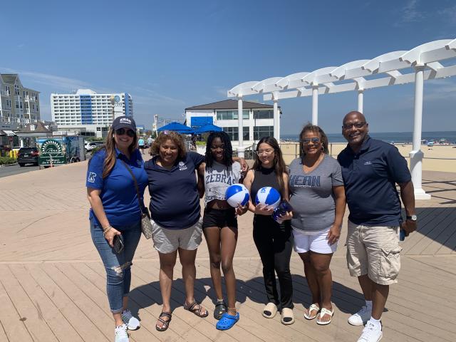 Incoming Kean University Freshman with Government Affairs and Entrepreneurial Education staff at Pier Village