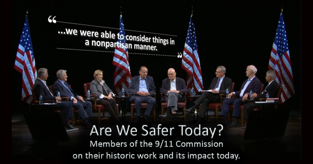 9/11 Commissioner members on a stage