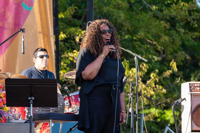 Singer Dianne Reeves performing on stage.