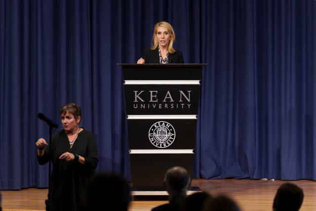 CNN's Dana Bash giving a Distinguished Lecture at Kean