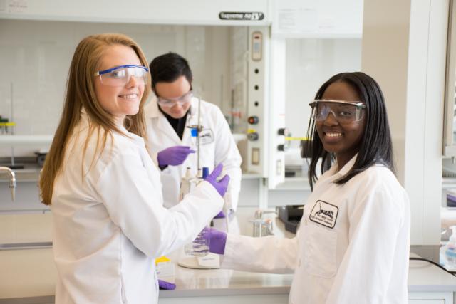 Students earn their biomedicine degree working in state-of-the-art labs