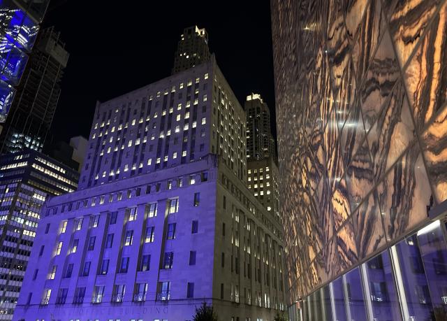 City buildings at night