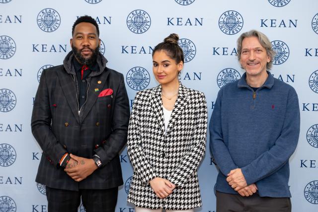 The three speakers, from left to right, are shown: Ndaba Mandela, Sophia Kianni, and John Prendergast