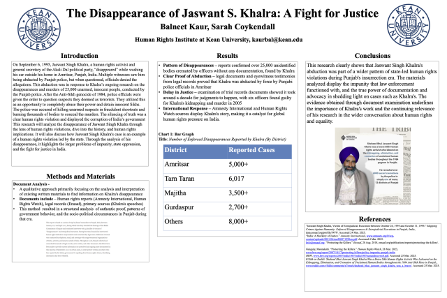 Poster on the Disappearance of Jaswant S. Kahalra: A Fight for Justice