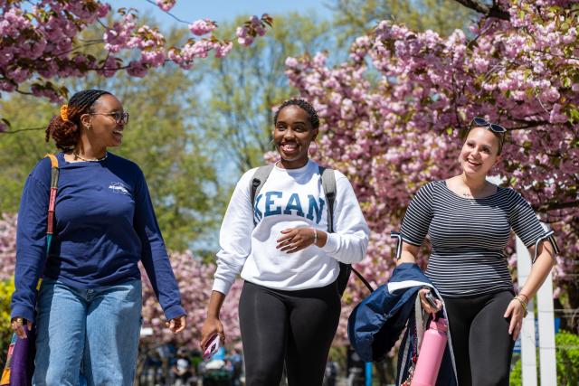 Students walking on campus