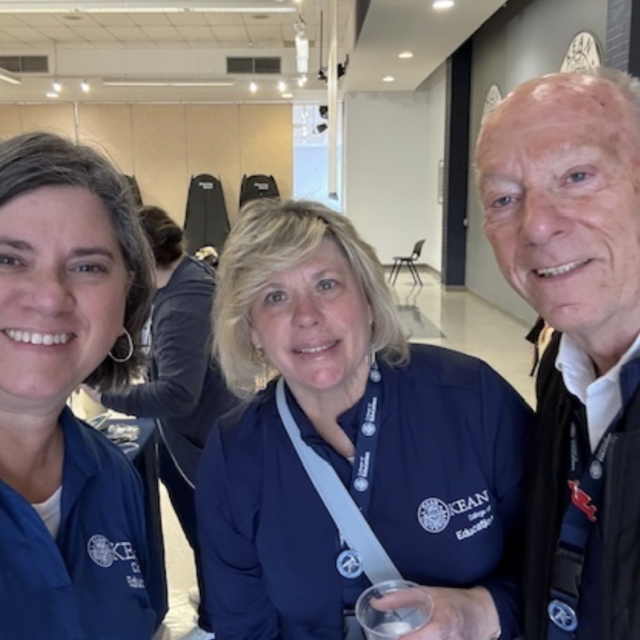Professor Karsen, Dr. Ward, and Ms. Grove, pausing from the "pop-up shop" for a photo!