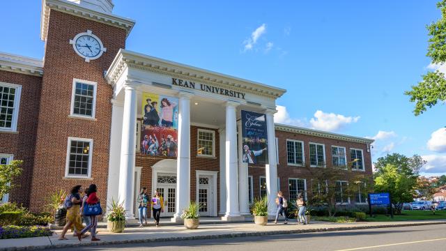 brick and white building on Kean's East Campus