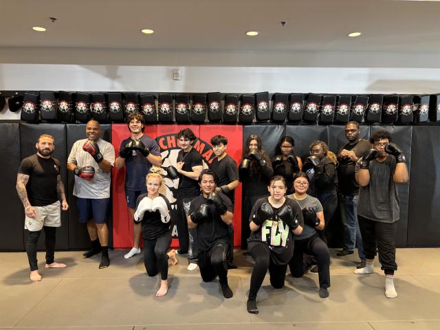 Kean students at self-defense class