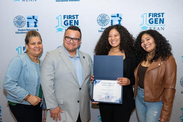 Student and family members with staff members from the Office for Student Retention at 2026 Journey to Success Celebration