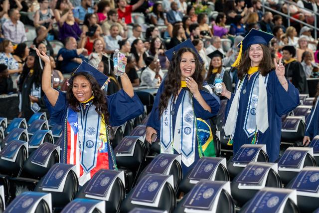 Kean graduates process through the Prudential Center