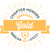 National Student Speech Language Hearing Association (NSSLHA) Chapter Gold badge