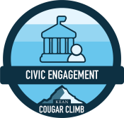 Cougar Climb Badge Civic Engagement 