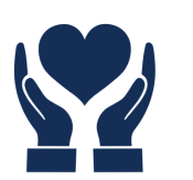 Social dimension logo heart in hands