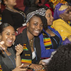 students at kean university's african heritage graduation ceremony