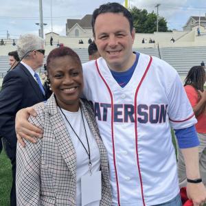 Barbara George Johnson attends stadium opening